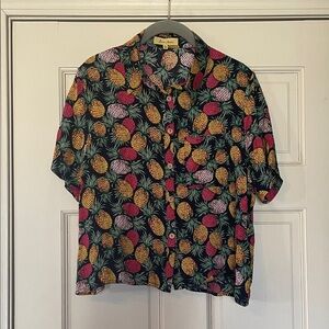 Anthropologie —Love Notes Brand-Pineapple Print Woman’s Shirt